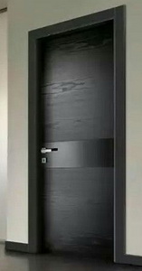 черные межкомнатные двери с разнонаправленным шпоном на заказ